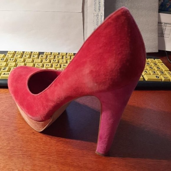 Steve Madden Girl 5 inch Platform Heel Red Pink Heel Size 7.5 Good Condition